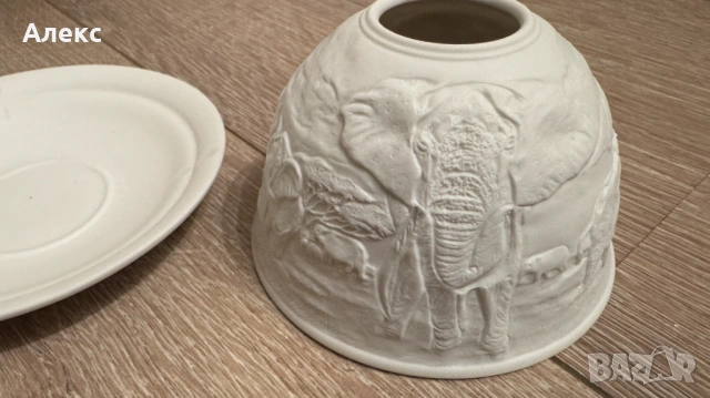 Разкошен чаен свещник, слончета–Фин порцелан! , снимка 8 - Антикварни и старинни предмети - 53057264