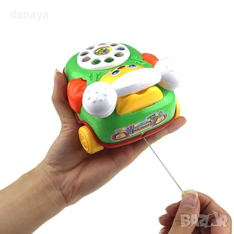 5910 Механична детска играчка телефонче с въженце, снимка 2 - Музикални играчки - 50432969