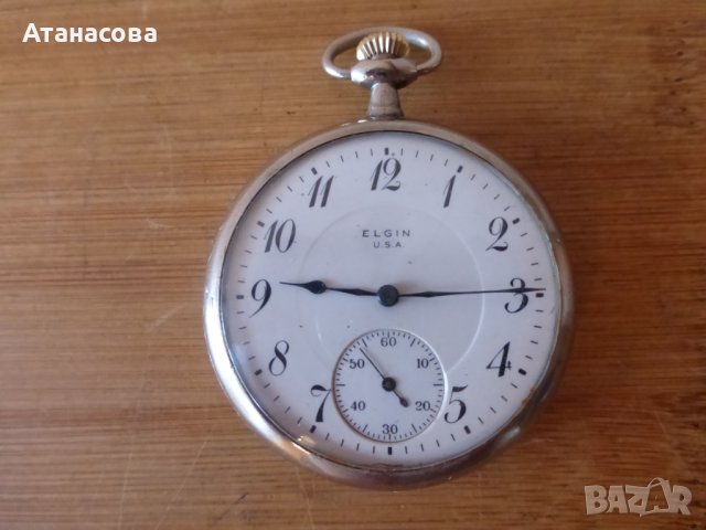 Американски джобен часовник ELGIN U.S.A. 17 камъка 1920 г, снимка 11 - Антикварни и старинни предмети - 43135873