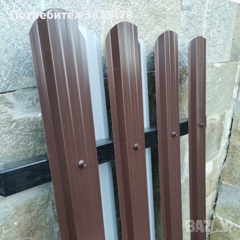 Метални профили (летви) за ограда, Цвят КАФЯВ/АНТРАЦИТ, 75 см, снимка 11 - Огради и мрежи - 40073228
