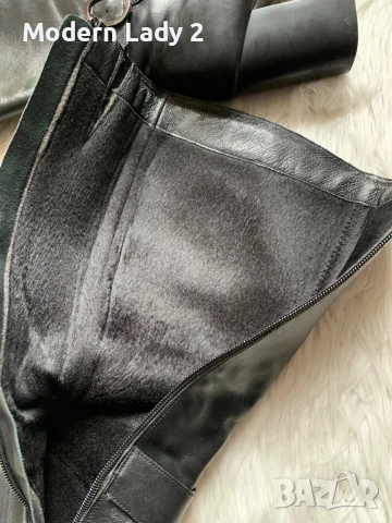 Кожени ботуши с дебел ток, снимка 6 - Дамски ботуши - 50999925