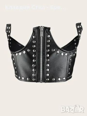 Фетиш кожено бюстие с открит бюст, снимка 2 - Корсети, бюстиета, топове - 48128585