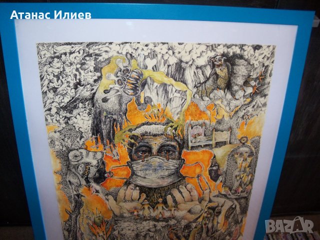 "Пандемия" картина на художничката Десислава Илиева, снимка 9 - Картини - 29074894