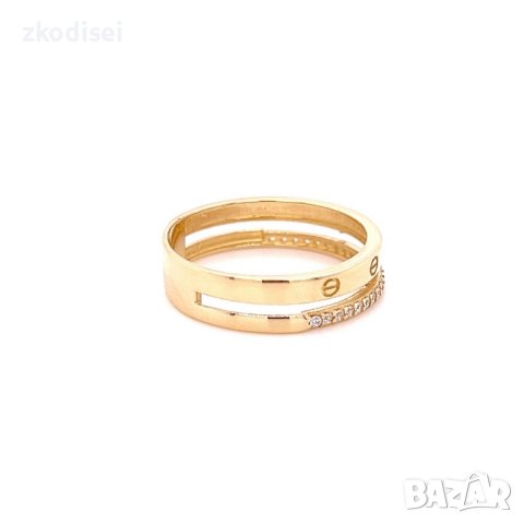 Златен дамски пръстен 2,44гр. размер:59 14кр. проба:585 модел:21888-2, снимка 2 - Пръстени - 44104106