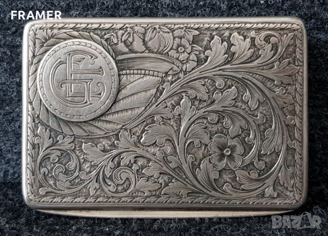 Сребърна сребро табакера кутиика за енфие Сецесион, снимка 8 - Антикварни и старинни предмети - 33655596
