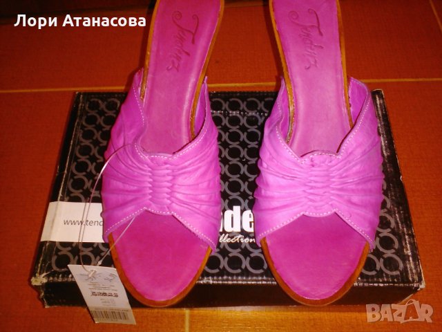 Дамски сандали в розов цвят, в крак с модните тенденции. Изработени  от естествена кожа на платформа, снимка 2 - Сандали - 27579252