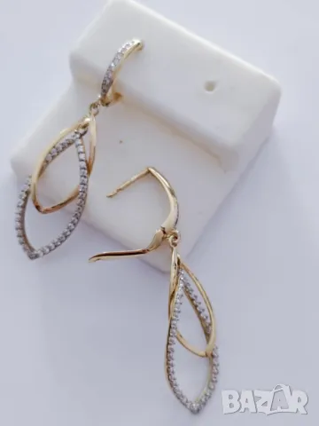 златни висящи обеци 50628, снимка 2 - Обеци - 48478971