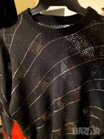 Дамска блуза от трикотажна дантелена плетка размер М, снимка 3 - Блузи с дълъг ръкав и пуловери - 28321552