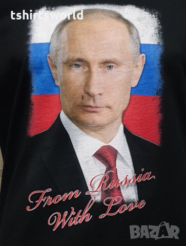 Нова мъжка тениска с дигитален печат Владимир Путин, Руско знаме, Русия, снимка 3 - Тениски - 34658040