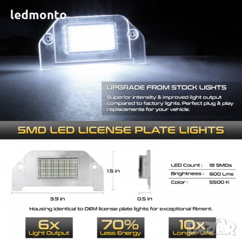 плафон заден номер cc 300, Лед плафони за кола, регистрационен номер Dodge / Chrysler 4805846AA 4805, снимка 3 - Части - 32244048