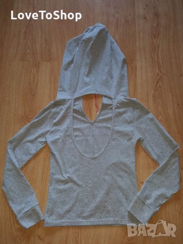 FOLLETTINA GIRL р-р S нова дамска блуза с качулка и гол гръб, снимка 3 - Блузи с дълъг ръкав и пуловери - 27317016