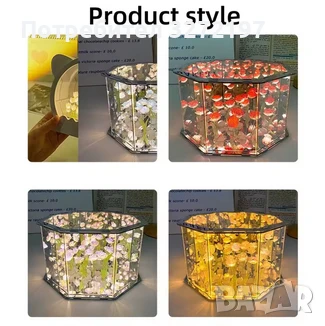 Ръчно изработена 3-Д LED нощна лампа с Рози,Направи си сам домашен декор, снимка 6 - Други стоки за дома - 50496446