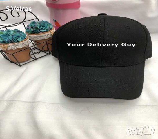 Шапка за доставчици ISA, с текст Your Delivery Guy, Черна, Регулируем размер, снимка 3 - Шапки - 38121305