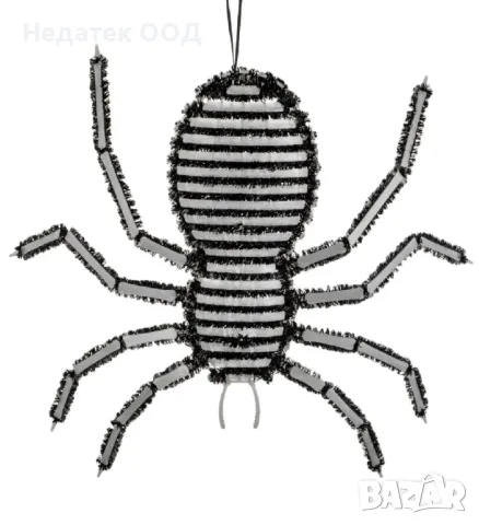 Хелоуин декоративен паяк, светещ в тъмното, 57x52 см