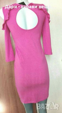 Еластична вталена розова рокля🍀❤S,M❤🍀арт.4240, снимка 2 - Рокли - 36815181