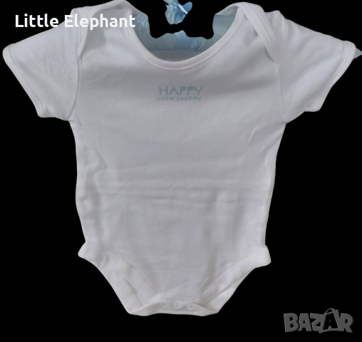 Боди с къс ръкав за 12-18 мес мом"Happy little happy",Англия/ново