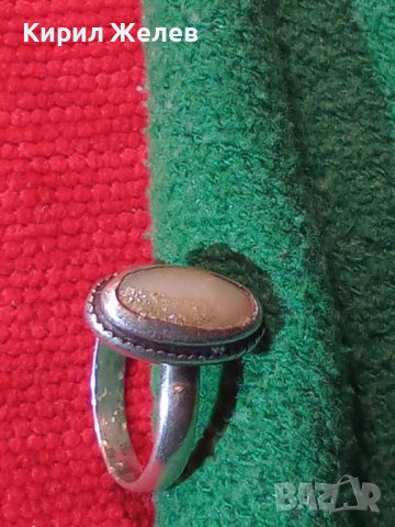 СТАР СРЕБЪРЕН СКЪПОЦЕНЕН АРТ ДЕКО ПРЪСТЕН СРЕБРО 925 с ШЛИФОВАН БЯЛ ИВИЧЕСТ АХАТ МАЙСТОРСКИ 25818, снимка 16 - Антикварни и старинни предмети - 35828759