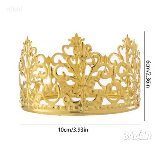 Корона Тиара метална за украса декор на торта парти сребрист златист меден цвят, снимка 13 - Други - 27713898