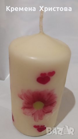 Ръчно декорирана свещ , снимка 2 - Романтични подаръци - 43751605