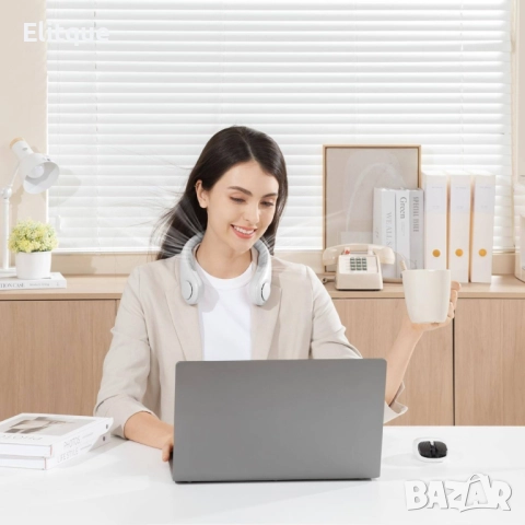 Преносим вентилатор за врата, вентилатор без лопатки Hands Free, 4000 mAh "Бял,  Розов  ,Зелен ", снимка 5 - Други стоки за дома - 52905680