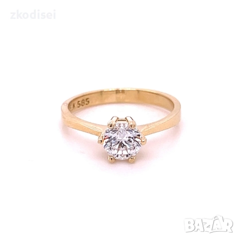 Златен дамски пръстен 3,19гр. размер:58 14кр. проба:585 модел:36344-6