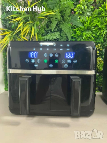 Двоен Air fryer T&G BEST COOKING 32847A0 - отделни LED дисплеи за всяка зона, снимка 3 - Фритюрници - 52382492