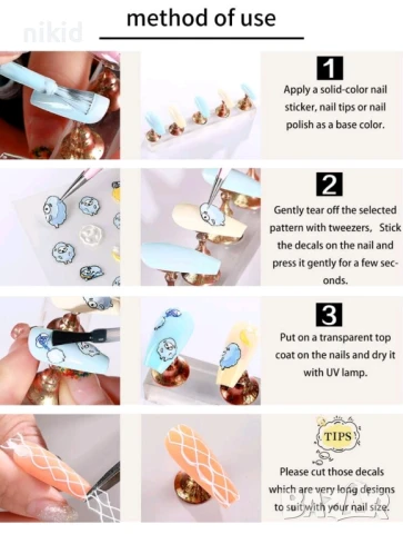 Барби Barbie мода козметика самозалепващи лепенки ваденки за нокти маникюр декорация, снимка 4 - Продукти за маникюр - 51381116