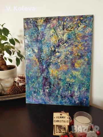 Авторска, абстрактна картина. Маслени бои върху платно, снимка 2 - Картини - 52836792
