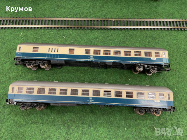 Вагон пътнически багажен 4-осен Роко HO 1:87 влак ЖП модел кутия, снимка 3 - Колекции - 53396306