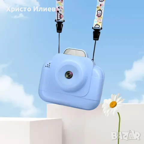 Детски фотоапарат за моментни снимки с дисплей мини термален Принтер с хартия комплект Розов Син, снимка 3 - Фотоапарати - 49648947