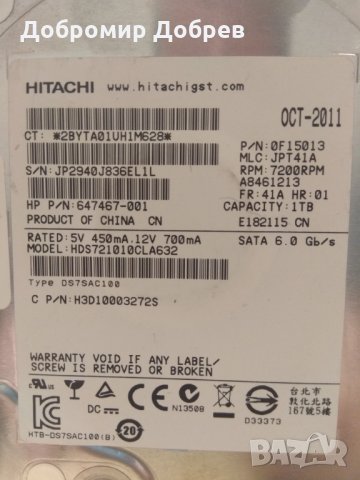 Твърд диск 3,5" - 1ТБ, 500ГБ, 320ГБ, 160ГБ, 80ГБ, снимка 2 - Твърди дискове - 27655811