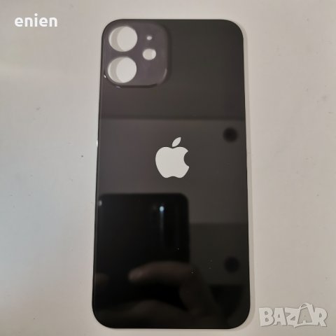 Заден капак, панел стъкло за iPhone 12 Mini / Черен