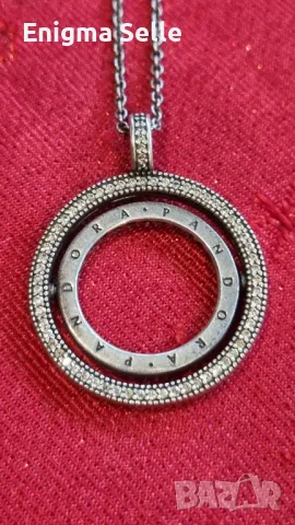 Сребърно колие Pandora, с въртящи се рингове