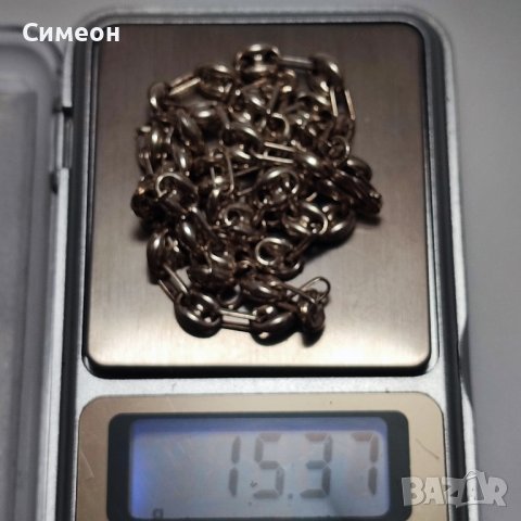 Сребърен синджир бобчета, снимка 4 - Колиета, медальони, синджири - 43887685