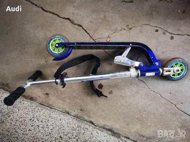 Детска сгъваема алуминиева тротинетка.  Hudora BC 125 Big Whell алуминиева-цвят син, снимка 11 - Детски велосипеди, триколки и коли - 33020508