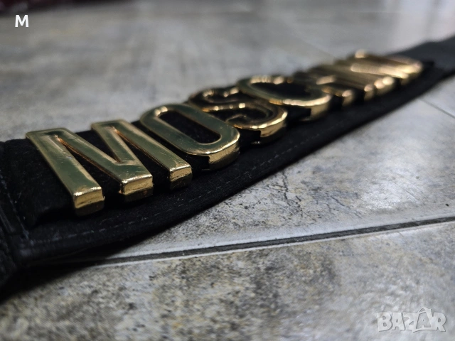 НОВ чер ластичен колан MOSCHINO , снимка 4 - Колани - 53003827