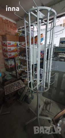 стелаж стойка въртяща с куки