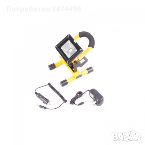 1105 АКУМУЛАТОРЕН LED ПРОЖЕКТОР 10 ИЛИ 20W НА СТОЙКА, снимка 4 - Други - 34640598
