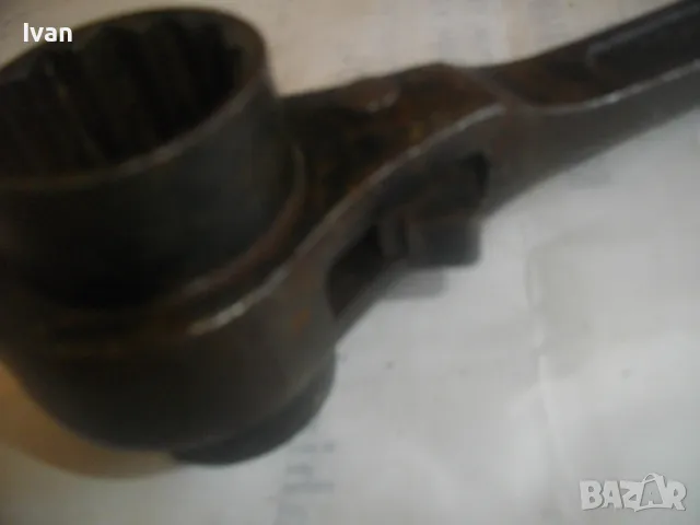 32мм-30мм ГОЛЯМ 380мм РЪЧЕН КЛЮЧ ЗА СКЕЛЕ ТРЕСЧОТКА ДВУСТРАННА ПРОФЕСИОНАЛНА КОВАНО ЖЕЛЯЗО МАСИВНА, снимка 11 - Други инструменти - 49090075