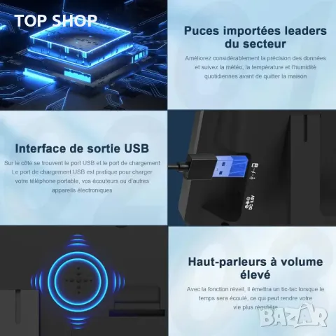 Xmifer метеорологична станция с външен термометър и влагомер, снимка 4 - Друга електроника - 48648223