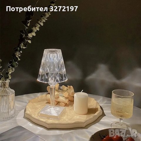 LED настолна акрилна лампа ,16 цвята с дистанционно упр.,USB зареждане,, снимка 5 - Настолни лампи - 43270163