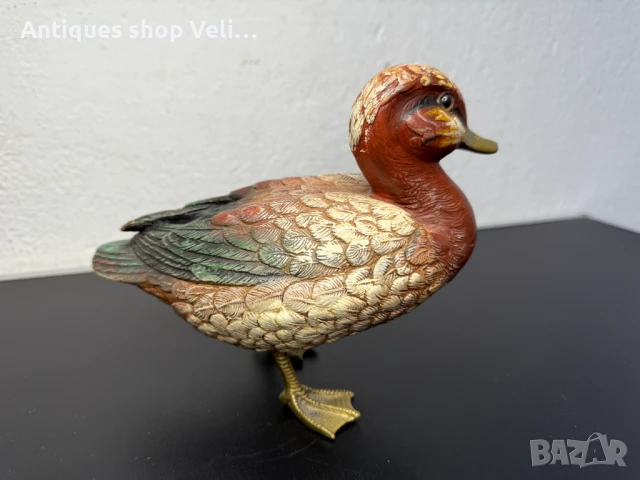 Колекционерска италианска статуетка патица Elli Malevolti №7240 , снимка 4 - Антикварни и старинни предмети - 51095210