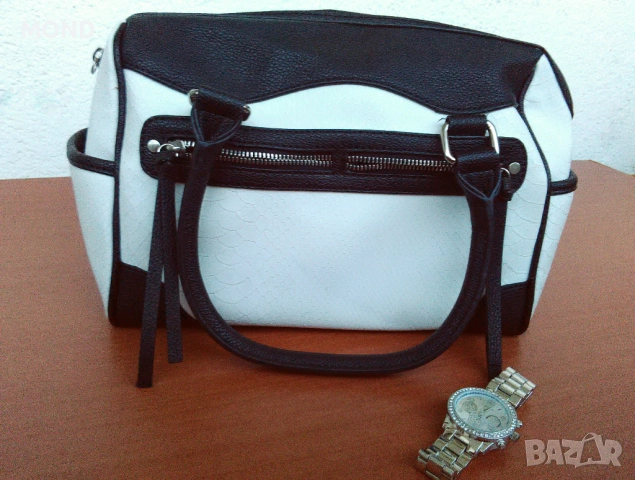 Дамска чанта Express - Black & White Purse, снимка 3 - Чанти - 52868356