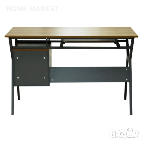 Бюро Хоуми - цвят орех-сив  Общи размери:120х60х76 см. , снимка 5 - Бюра - 52949516