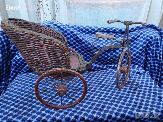 Антикварен велосипед рикша за кукли, снимка 3 - Колекции - 39105733