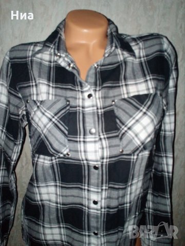 Bonprix collection- Памучна  риза в каре- М/ L , снимка 1 - Ризи - 28515527