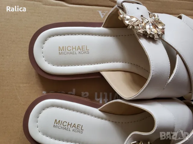 Michael Kors чехли естествена кожа, НОВИ, снимка 3 - Чехли - 47372614