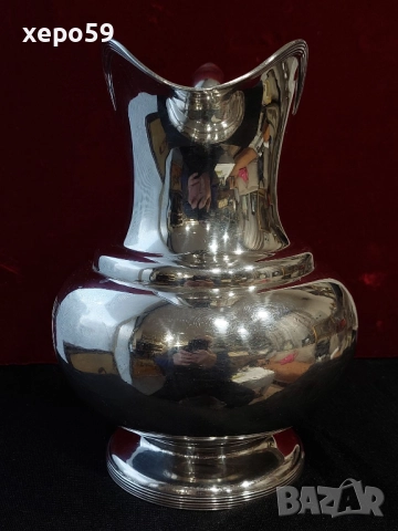 Сребърна кана за вода или вино,сребро 925,вместимост 1800 мл.Отлично състояние. , снимка 6 - Сервизи - 52776255