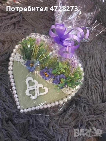 Сърце от кафени зърна с цветя или свещичка за 8-ми Март, снимка 7 - Подаръци за жени - 53538344