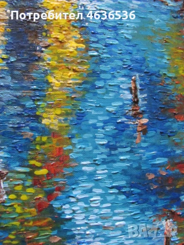 Картина масло, картон, подпис-Море, залез, 40х30см., снимка 2 - Декорация за дома - 53442890